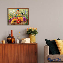 Afbeelding in Gallery-weergave laden, Diamond Painting - Mand met bloemen en vogels dieren, vogels, Diamond Painting Dieren