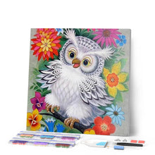 Afbeelding in Gallery-weergave laden, Diamond Painting - Uil en bloemen dieren, Diamond Painting Dieren, bloemen, uilen
