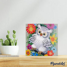 Afbeelding in Gallery-weergave laden, Diamond Painting - Uil en bloemen dieren, Diamond Painting Dieren, bloemen, uilen