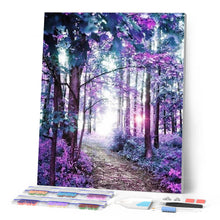 Afbeelding in Gallery-weergave laden, Diamond Painting - Kleurrijk bos Diamond Painting Landschappen, landschappen