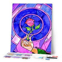 Afbeelding in Gallery-weergave laden, Diamond Painting - Roze gebrandschilderd glas Diamond Painting Bloemen, bloemen