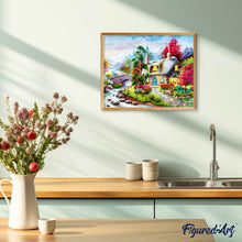 Afbeelding in Gallery-weergave laden, Diamond Painting - Huis in de buurt van kleine rivier Diamond Painting Landschappen, landschappen