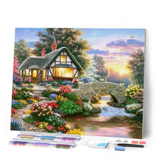 Afbeelding in Gallery-weergave laden, Diamond Painting - Gezellig huis en bloemen Diamond Painting Landschappen, landschappen