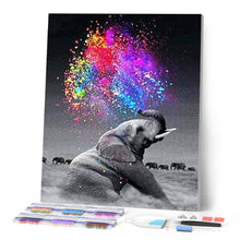 Afbeelding in Gallery-weergave laden, Diamond Painting - Olifant en kleuren dieren, Diamond Painting Dieren, olifanten