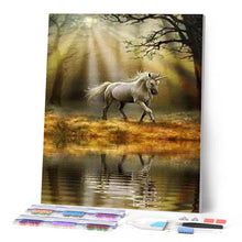 Afbeelding in Gallery-weergave laden, Diamond Painting - Eenhoorn aan de waterkant dieren, Diamond Painting Dieren, eenhoorns