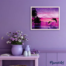 Afbeelding in Gallery-weergave laden, Diamond Painting - Dolfijnen hebben plezier dieren, Diamond Painting Dieren, Diamond Painting Landschappen, dolfijnen, landschappen