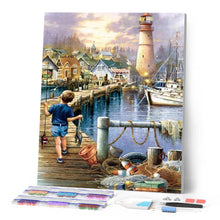 Afbeelding in Gallery-weergave laden, Diamond Painting - Kind dat op de haven loopt