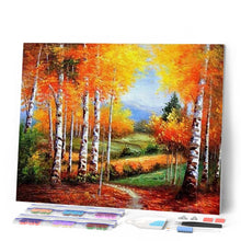 Afbeelding in Gallery-weergave laden, Diamond Painting - Berken in de herfst Diamond Painting Landschappen, landschappen