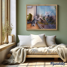Afbeelding in Gallery-weergave laden, Diamond Painting - De reflectie van Kitten en Tiger dieren, katten, Diamond Painting Dieren, tijgers