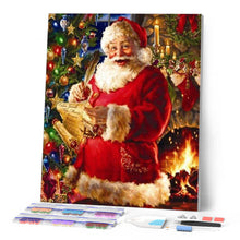 Afbeelding in Gallery-weergave laden, Diamond Painting - Kerstman en de cadeaulijst Kerstmis, Diamond Painting Religie, religie