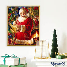 Afbeelding in Gallery-weergave laden, Diamond Painting - Kerstman en de cadeaulijst Kerstmis, Diamond Painting Religie, religie