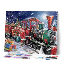 Afbeelding in Gallery-weergave laden, Diamond Painting - Sinterklaas en trein Kerstmis, Diamond Painting Religie, religie