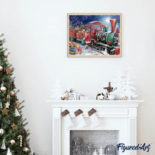 Afbeelding in Gallery-weergave laden, Diamond Painting - Sinterklaas en trein Kerstmis, Diamond Painting Religie, religie