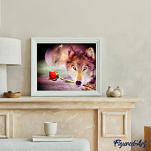 Afbeelding in Gallery-weergave laden, Diamond Painting - Romantische Wolf dieren, Diamond Painting Dieren, Diamond Painting Romantiek, konijnen, romantiek, wolven