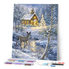 Afbeelding in Gallery-weergave laden, Diamond Painting - Eenden steken de rivier over in de winter