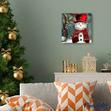 Afbeelding in Gallery-weergave laden, Diamond Painting - Sneeuwpop lacht Diamond Painting Landschappen, landschappen, winter