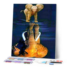 Afbeelding in Gallery-weergave laden, Diamond Painting - Olifant en zijn weerspiegeling dieren, Diamond Painting Dieren, olifanten
