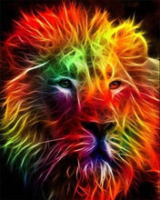 Afbeelding in Gallery-weergave laden, Diamond Painting - Leeuw oranje kleuren dieren, Diamond Painting Dieren, leeuwen