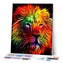 Afbeelding in Gallery-weergave laden, Diamond Painting - Leeuw oranje kleuren dieren, Diamond Painting Dieren, leeuwen