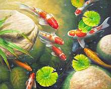 Afbeelding in Gallery-weergave laden, Diamond Painting - Koikarpers in een vijver