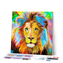 Afbeelding in Gallery-weergave laden, Diamond Painting - Leeuw kleurrijk dieren, Diamond Painting Dieren, leeuwen