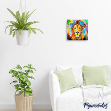 Afbeelding in Gallery-weergave laden, Diamond Painting - Leeuw kleurrijk dieren, Diamond Painting Dieren, leeuwen