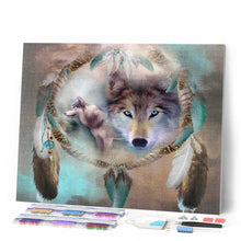 Afbeelding in Gallery-weergave laden, Diamond Painting - Wolven en veren dieren, Diamond Painting Dieren, konijnen, wolven