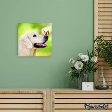 Afbeelding in Gallery-weergave laden, Diamond Painting - Vlinder en Labrador dieren, vlinders, Diamond Painting Dieren