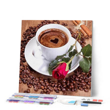 Afbeelding in Gallery-weergave laden, Diamond Painting - Koffie en Roos Diamond Painting Keuken, keuken