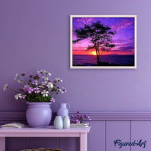 Afbeelding in Gallery-weergave laden, Diamond Painting - Zonsondergang en oceaan Diamond Painting Landschappen, landschappen