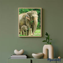 Afbeelding in Gallery-weergave laden, Diamond Painting - Olifant en pasgeborene dieren, Diamond Painting Dieren, olifanten