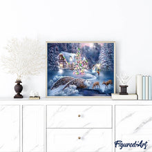 Afbeelding in Gallery-weergave laden, Diamond Painting - Chalet in de winter Diamond Painting Landschappen, landschappen, winter
