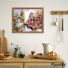Afbeelding in Gallery-weergave laden, Diamond Painting - Huis en rivier Diamond Painting Bloemen, bloemen