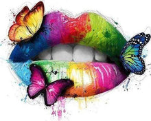 Afbeelding in Gallery-weergave laden, Diamond Painting - Lippen en vlinders dieren, vlinders, Diamond Painting Dieren