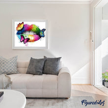 Afbeelding in Gallery-weergave laden, Diamond Painting - Lippen en vlinders dieren, vlinders, Diamond Painting Dieren
