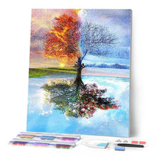 Afbeelding in Gallery-weergave laden, Diamond Painting - Boom 4 seizoenen klassiek 40x50cm reeds ingelijst