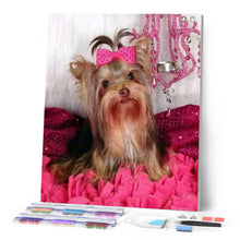 Afbeelding in Gallery-weergave laden, Diamond Painting - Hond en roze achtergrond
