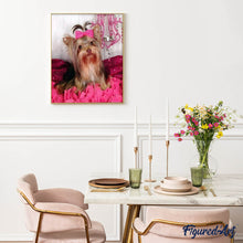 Afbeelding in Gallery-weergave laden, Diamond Painting - Hond en roze achtergrond