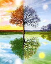 Afbeelding in Gallery-weergave laden, Diamond Painting - Boom 4 seizoenen 2 Diamond Painting Landschappen, landschappen, bomen