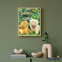 Afbeelding in Gallery-weergave laden, Diamond Painting - Schattige kittens in de tuin dieren, katten, Diamond Painting Dieren