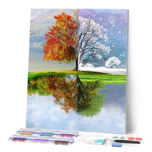 Afbeelding in Gallery-weergave laden, Diamond Painting - Boom meerdere seizoenen Diamond Painting Landschappen, landschappen, bomen