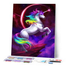 Afbeelding in Gallery-weergave laden, Diamond Painting - Eenhoorn en eclips dieren, Diamond Painting Dieren, eenhoorns
