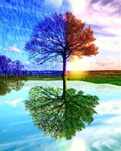 Afbeelding in Gallery-weergave laden, Diamond Painting - Boom 4 seizoenen Diamond Painting Landschappen, landschappen, bomen