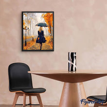 Afbeelding in Gallery-weergave laden, Diamond Painting - Vrouw in de regen 40x50cm reeds ingelijst