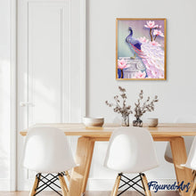 Afbeelding in Gallery-weergave laden, Diamond Painting - Mooie pauw en bloemen