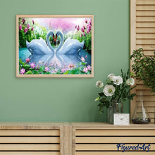 Afbeelding in Gallery-weergave laden, Diamond Painting - Verliefde zwanen dieren, vogels, Diamond Painting Dieren, zwanen