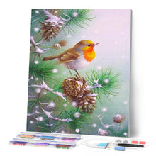 Afbeelding in Gallery-weergave laden, Diamond Painting - Vogeltje en dennenappels