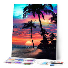 Afbeelding in Gallery-weergave laden, Diamond Painting - Zonsondergang op een paradijselijk eiland