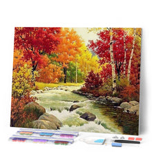 Afbeelding in Gallery-weergave laden, Diamond Painting - Rivier in de herfst Diamond Painting Landschappen, landschappen