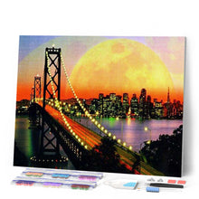 Afbeelding in Gallery-weergave laden, Diamond Painting - Brug van San Francisco en volle maan